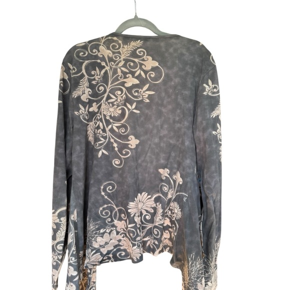 Take Two Clothing Co. Boho Open Front Cardigan Duster Floral Burnout Hippie M - Picture 9 of 9